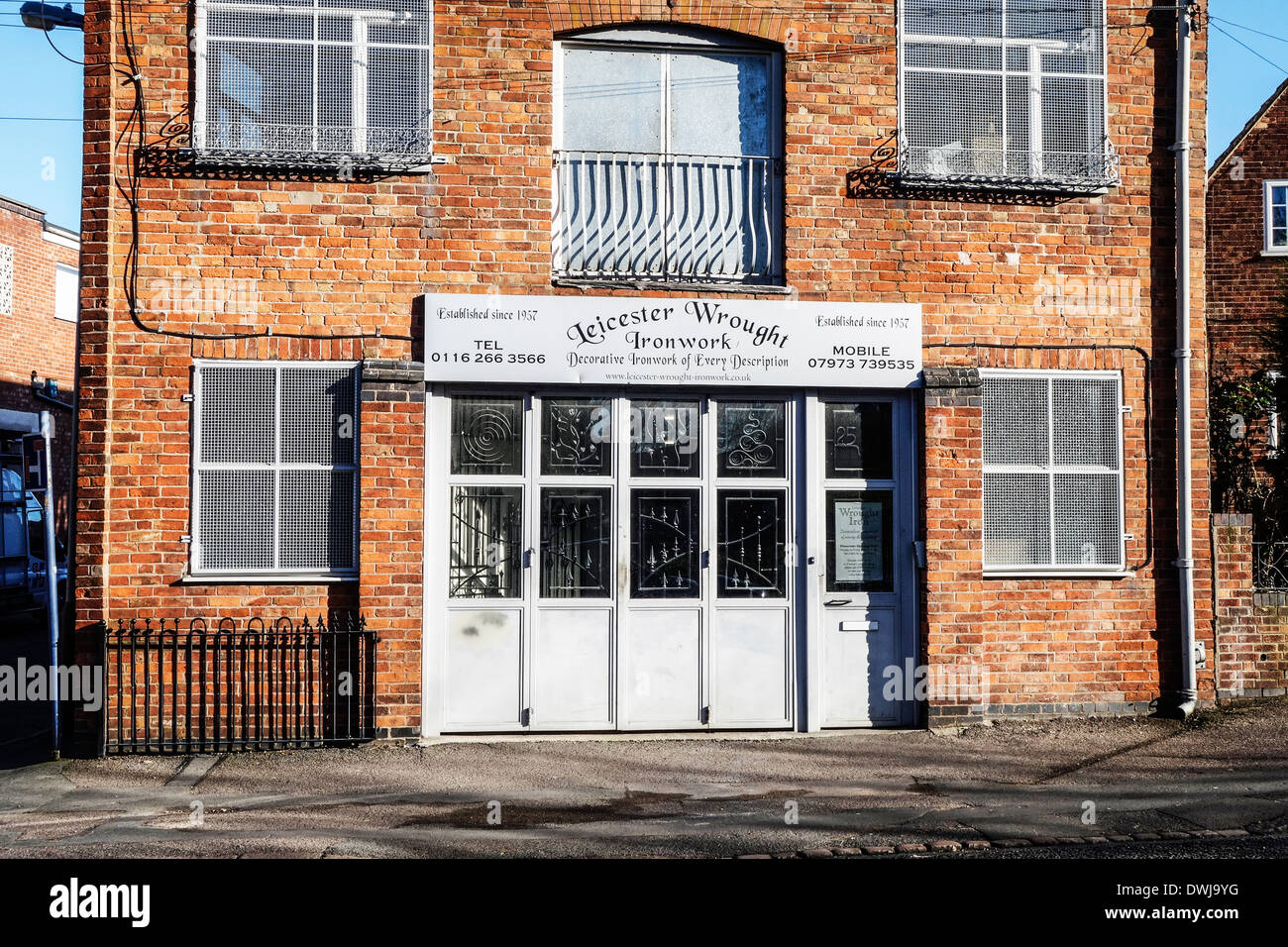 Leicester Wrought Ironwork workshop. Stock Photo