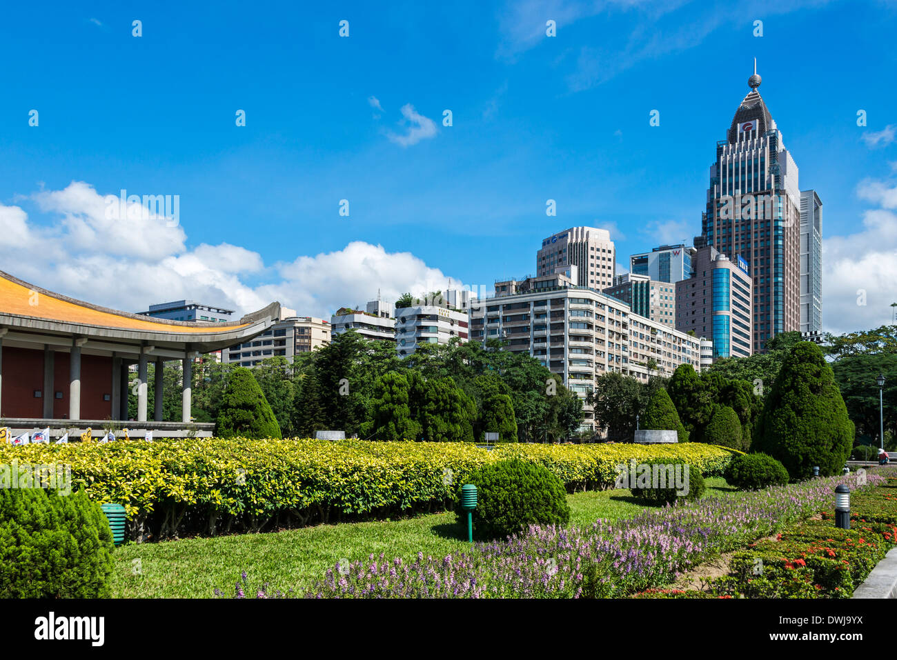 Sun Yat-sen Memorial Gardens and Central Taipei, Taiwan Stock Photo