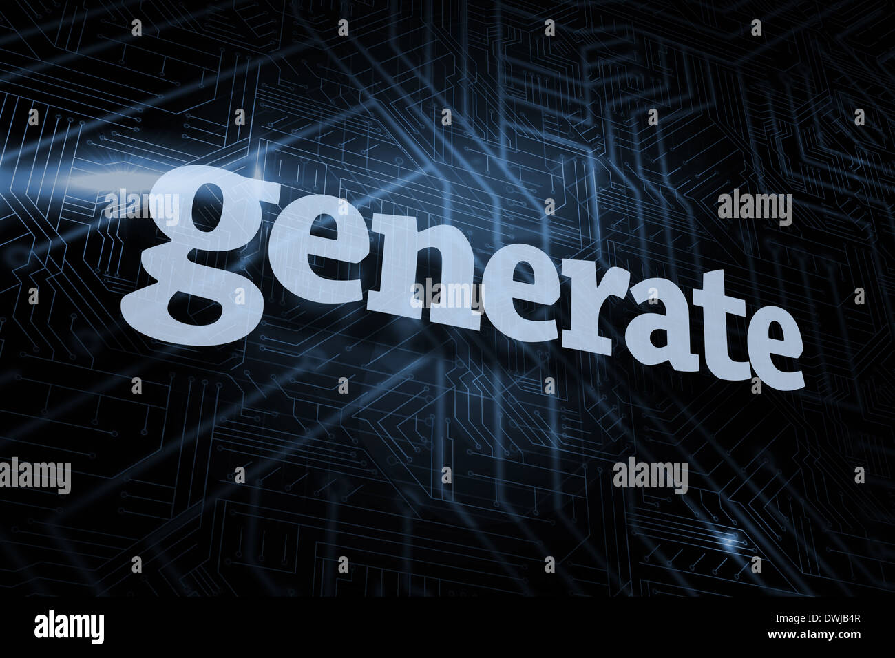 Generate against futuristic black and blue background Stock Photo - Alamy