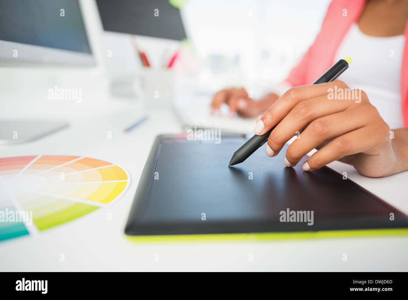 Mid section of a photo editor using graphics tablet Stock Photo Alamy