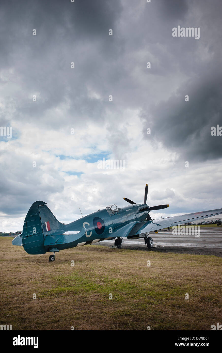 WWII SPITFIRE Mk 19 at an English show Stock Photo