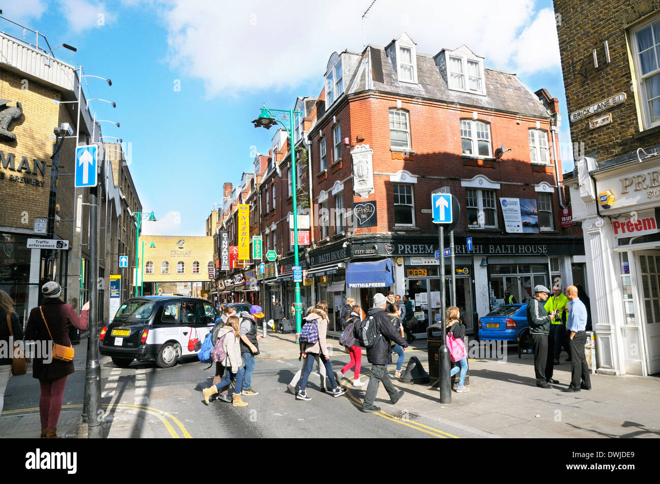 Brick Lane, Tower Hamlets, East London, England, UK Stock Photo