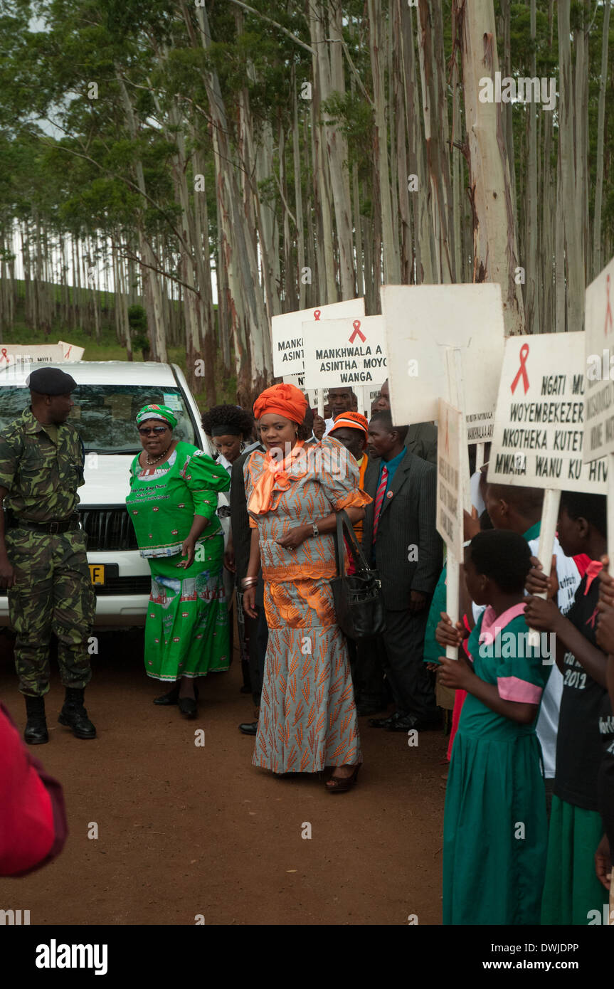 [Anita Kalinde], minister of gender arrives to the WAD 2012 venue in Thyolo, Malawi Stock Photo