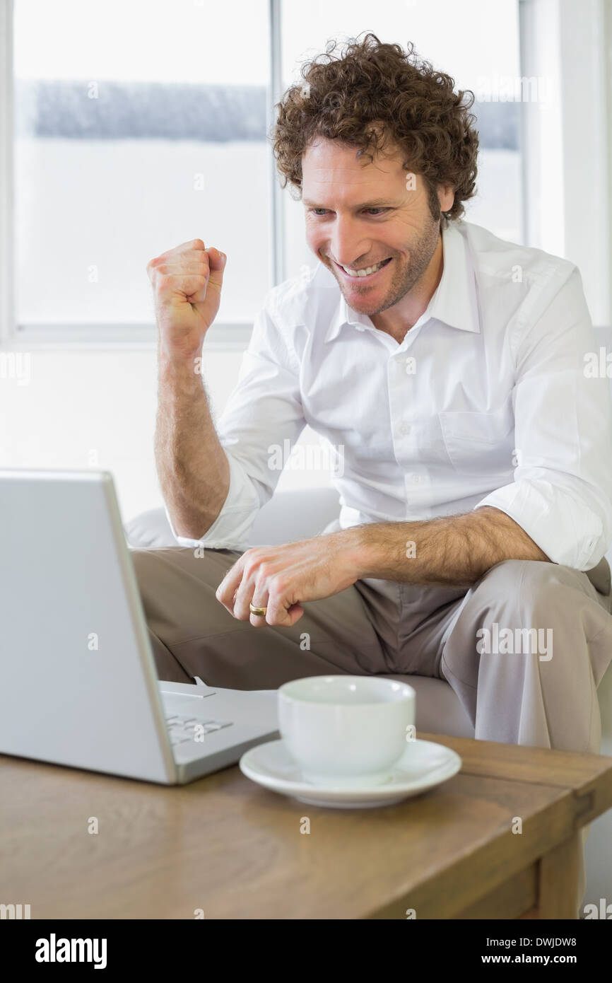 Young happy man home hi-res stock photography and images - Alamy
