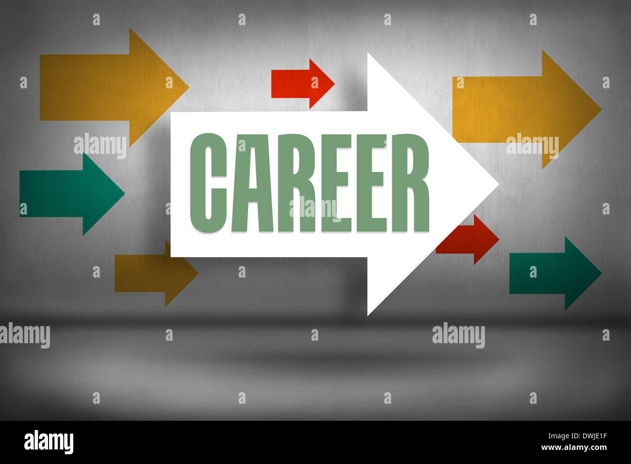 Job Arrows Career against arrows pointing Stock Photo - Alamy