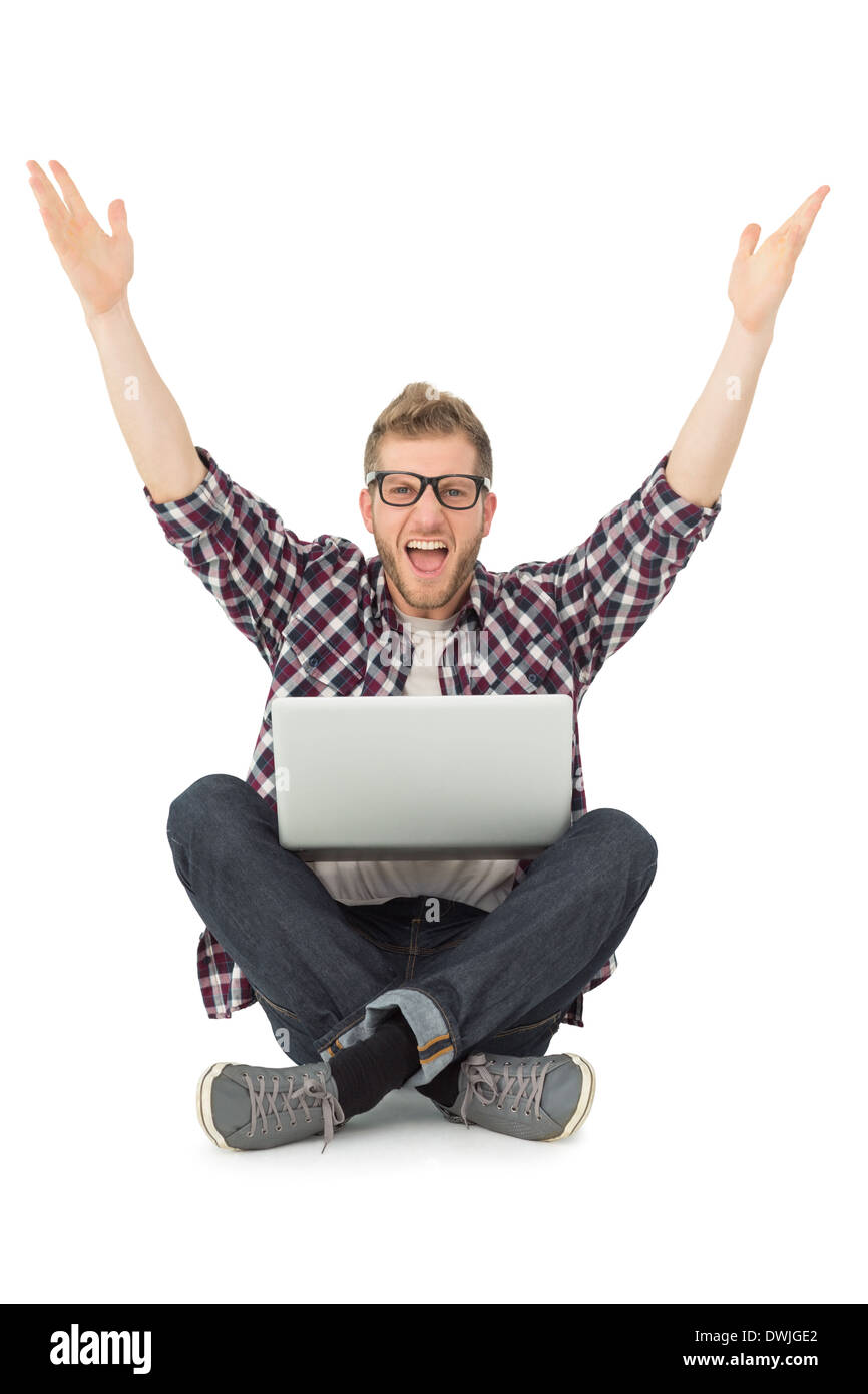 Man cheering on the floor hi-res stock photography and images - Alamy
