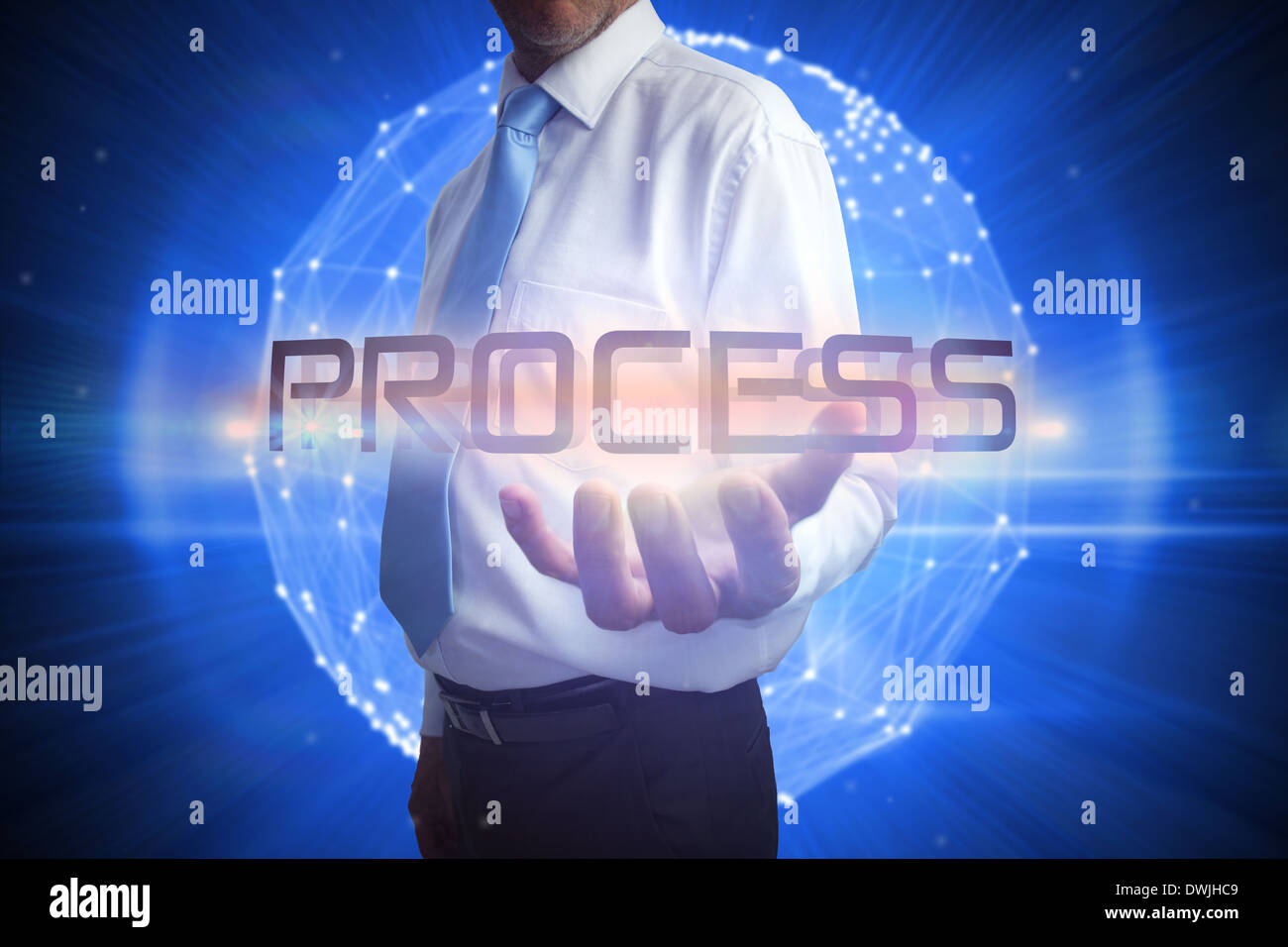 Businessman presenting the word process Stock Photo - Alamy