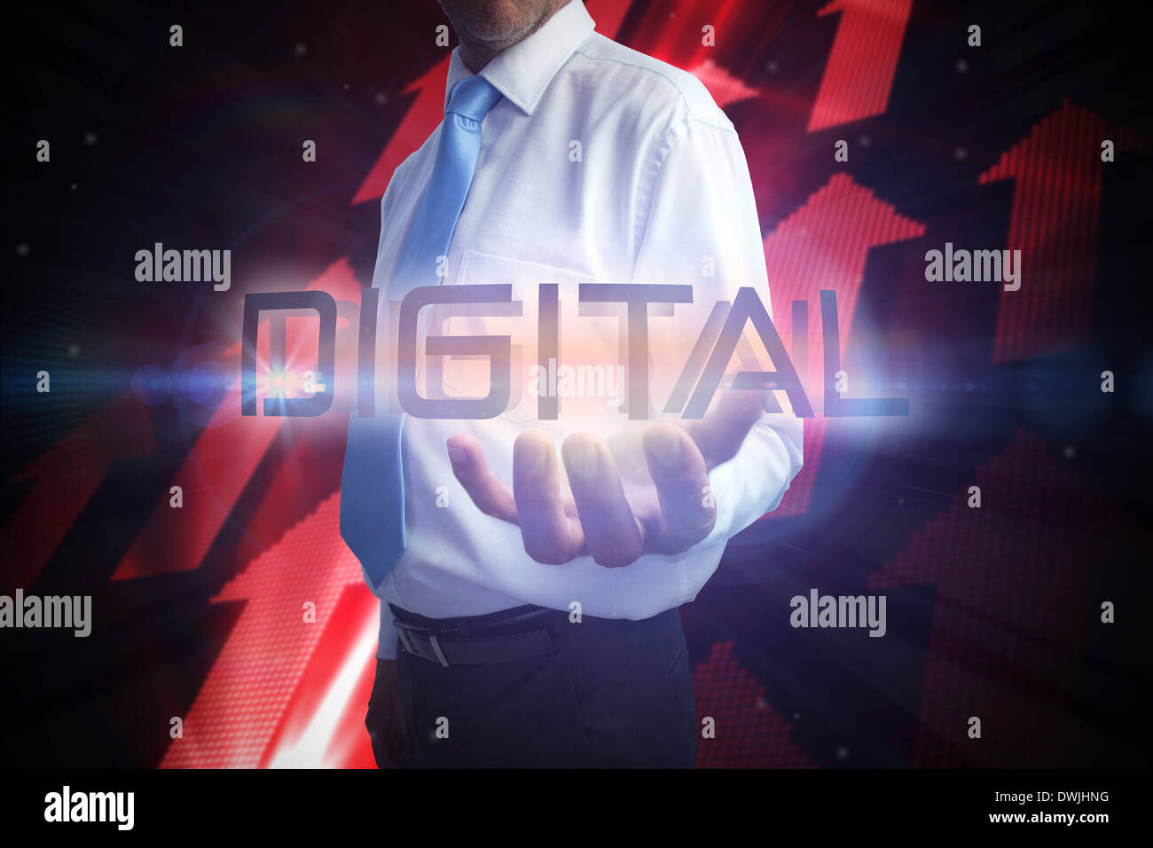 Businessman presenting the word digital Stock Photo - Alamy