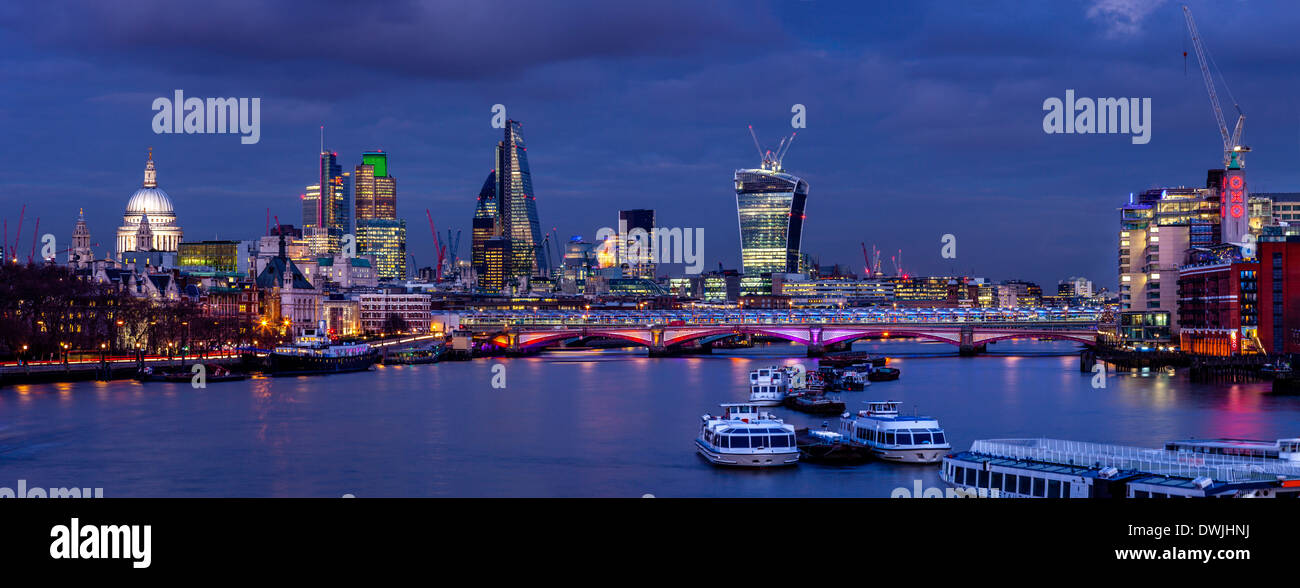 City of London Skyline and River Thames, London, England Stock Photo