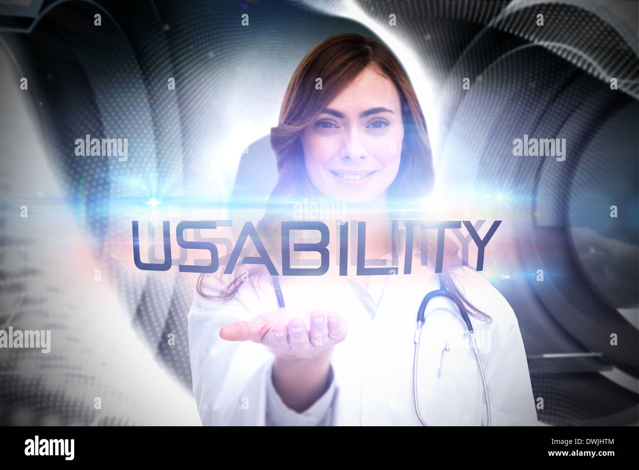 Usability against abstract pattern in grey Stock Photo