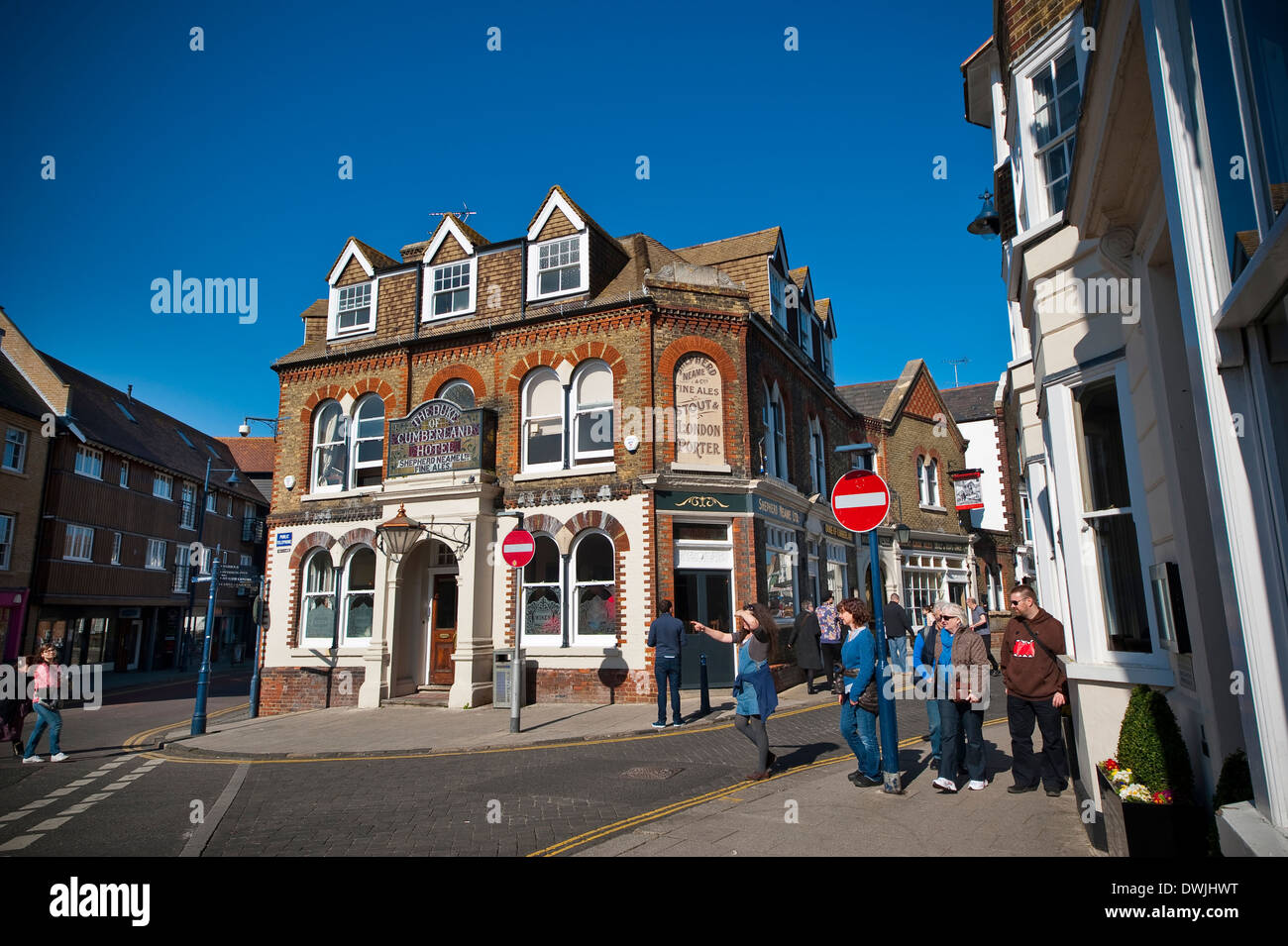 The Duke of Cumberland Hotel in Whitstable town centre, Kent, UK Stock Photo