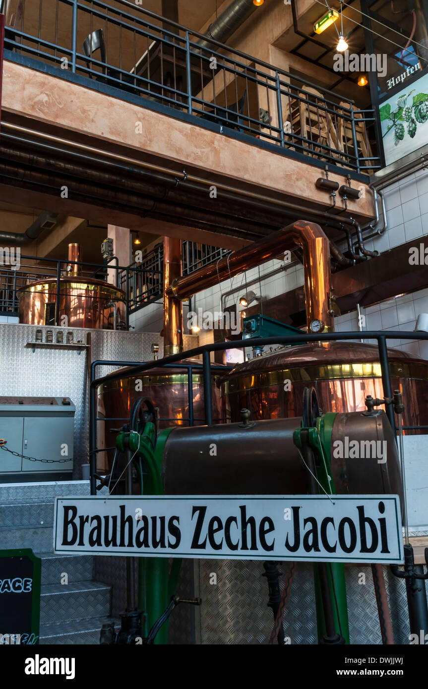 Interior of 'Brauhaus Zeche Jacobi' brewpub at Centro Oberhausen, NRW, Germany Stock Photo