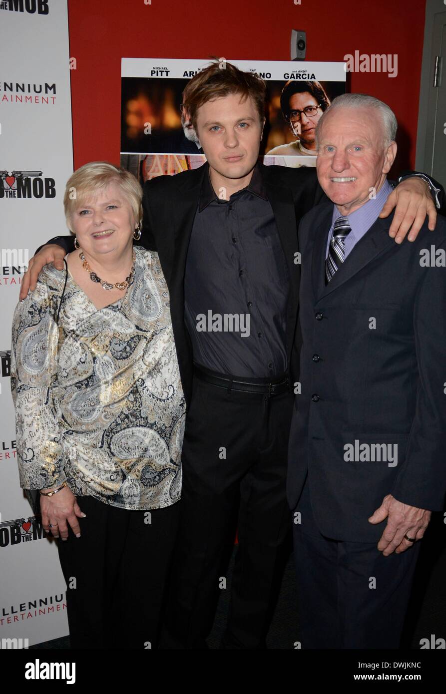 New York, NY, USA. 9th Mar, 2014. Michael Pitt with parents Jane Pitt
