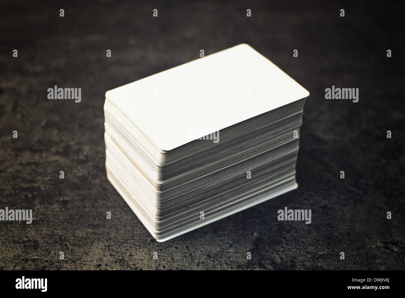 Business cards with rounded corners. Stack of blank horizontal business ...