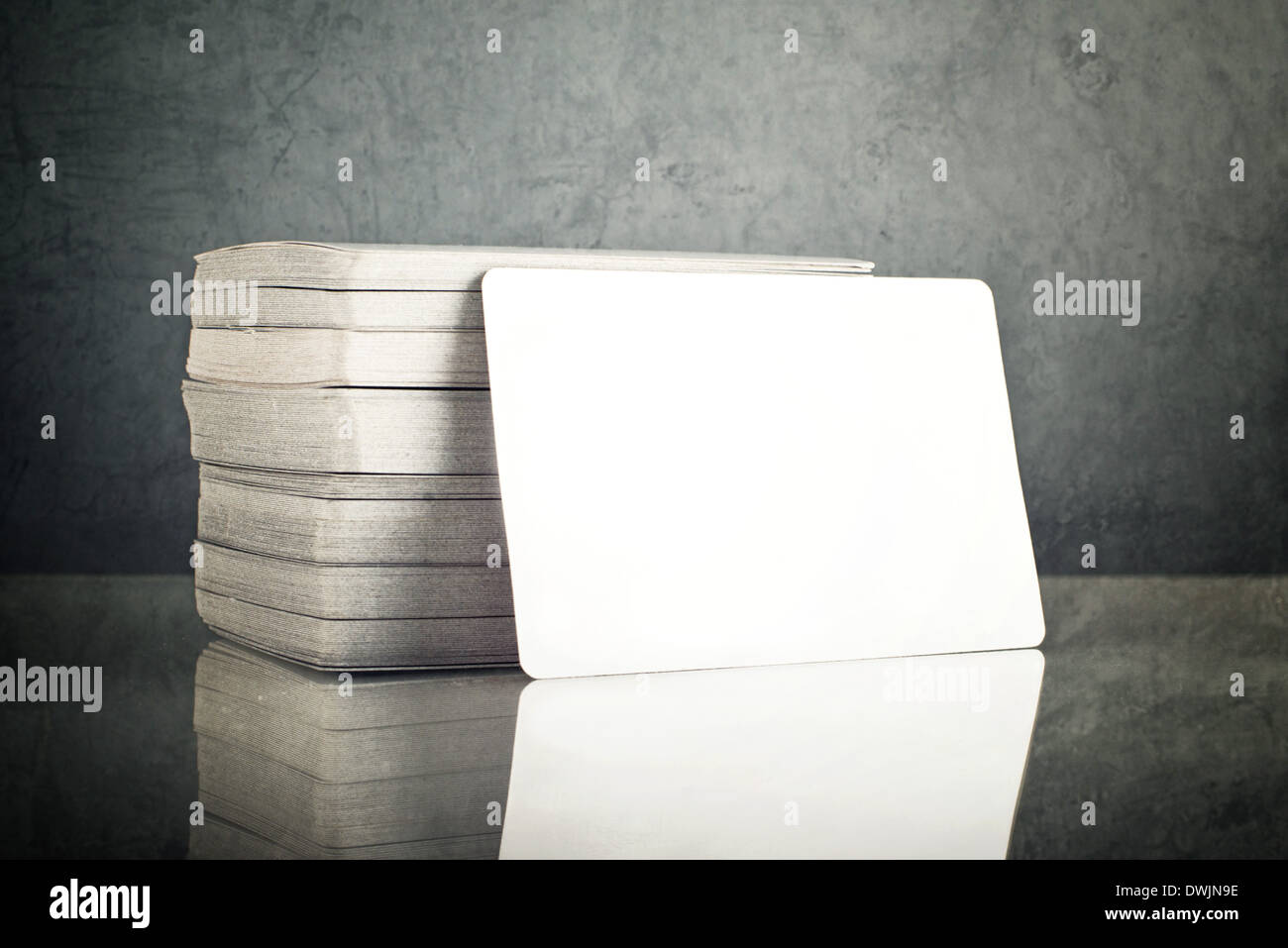 Business cards with rounded corners. Stack of blank horizontal business ...