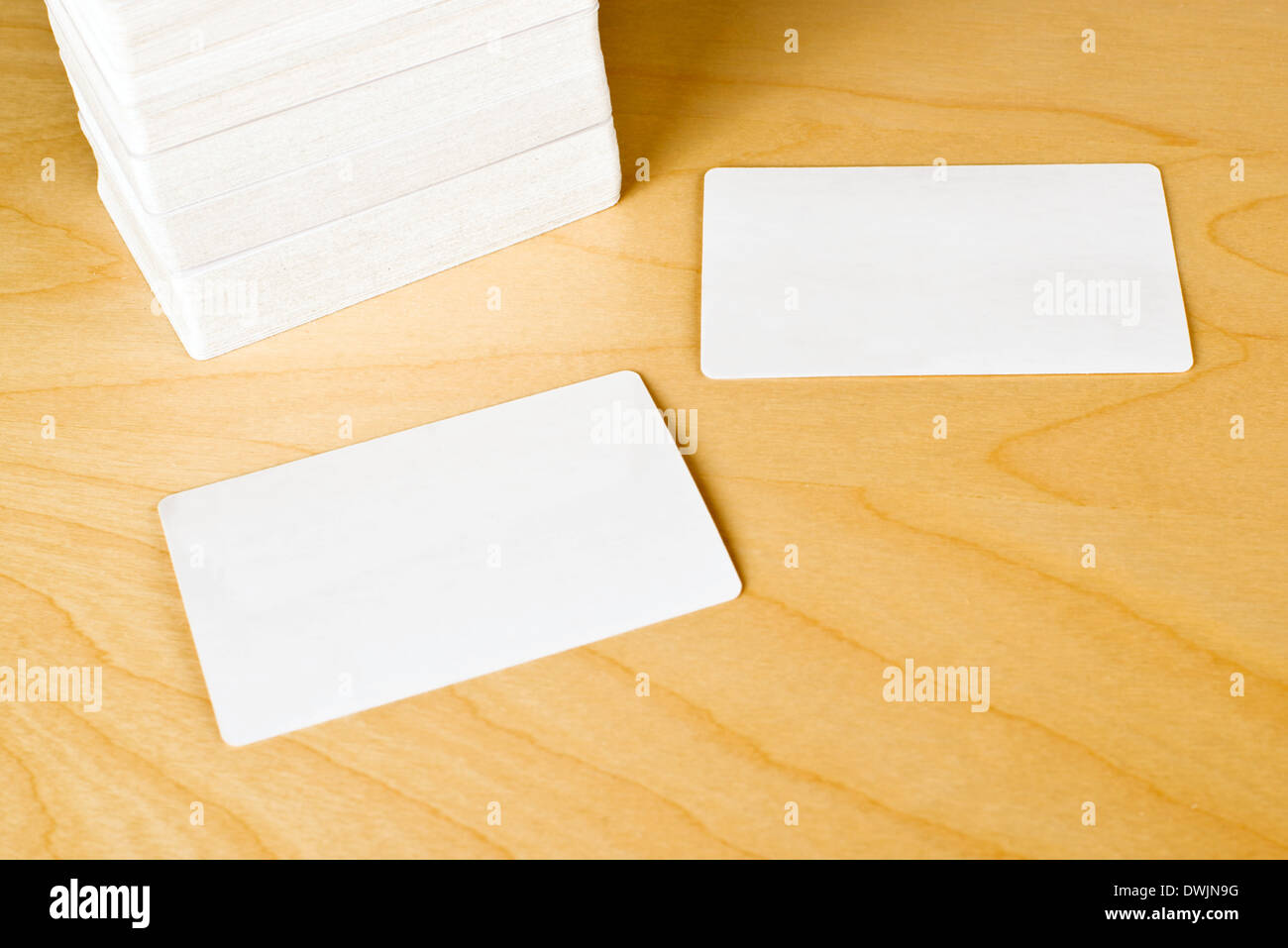 Business cards with rounded corners. Stack of blank horizontal business ...