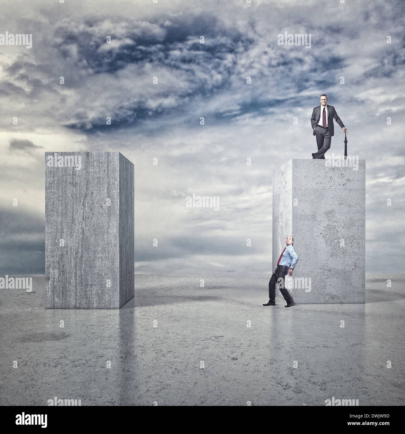 business people and 3d abstract background Stock Photo - Alamy