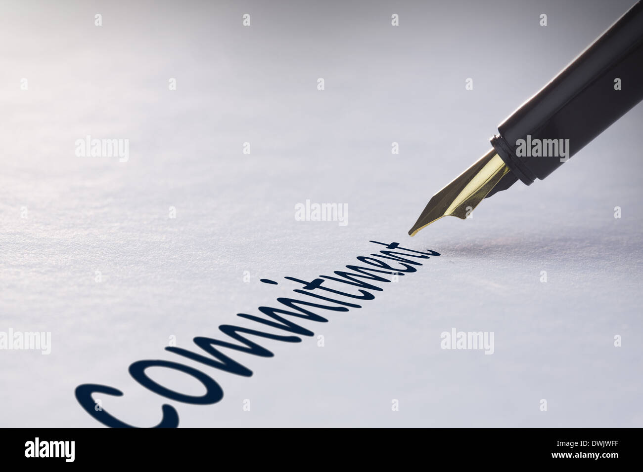 Fountain pen writing Commitment Stock Photo