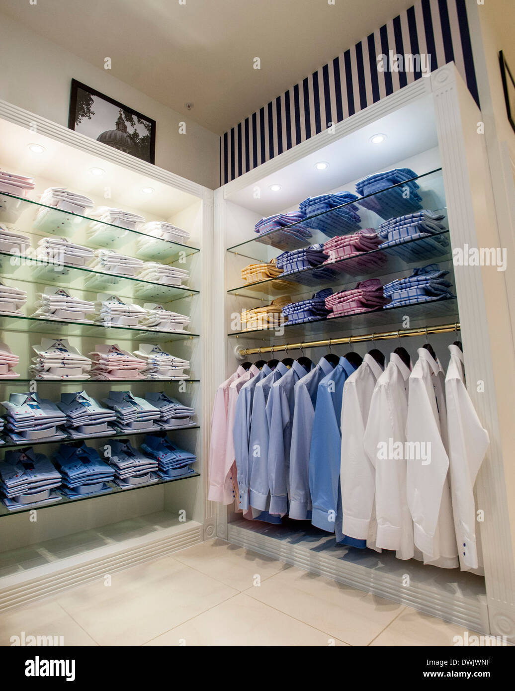 Newly opened Grosvenor Shirts Jermyn street store. Bespoke tailored