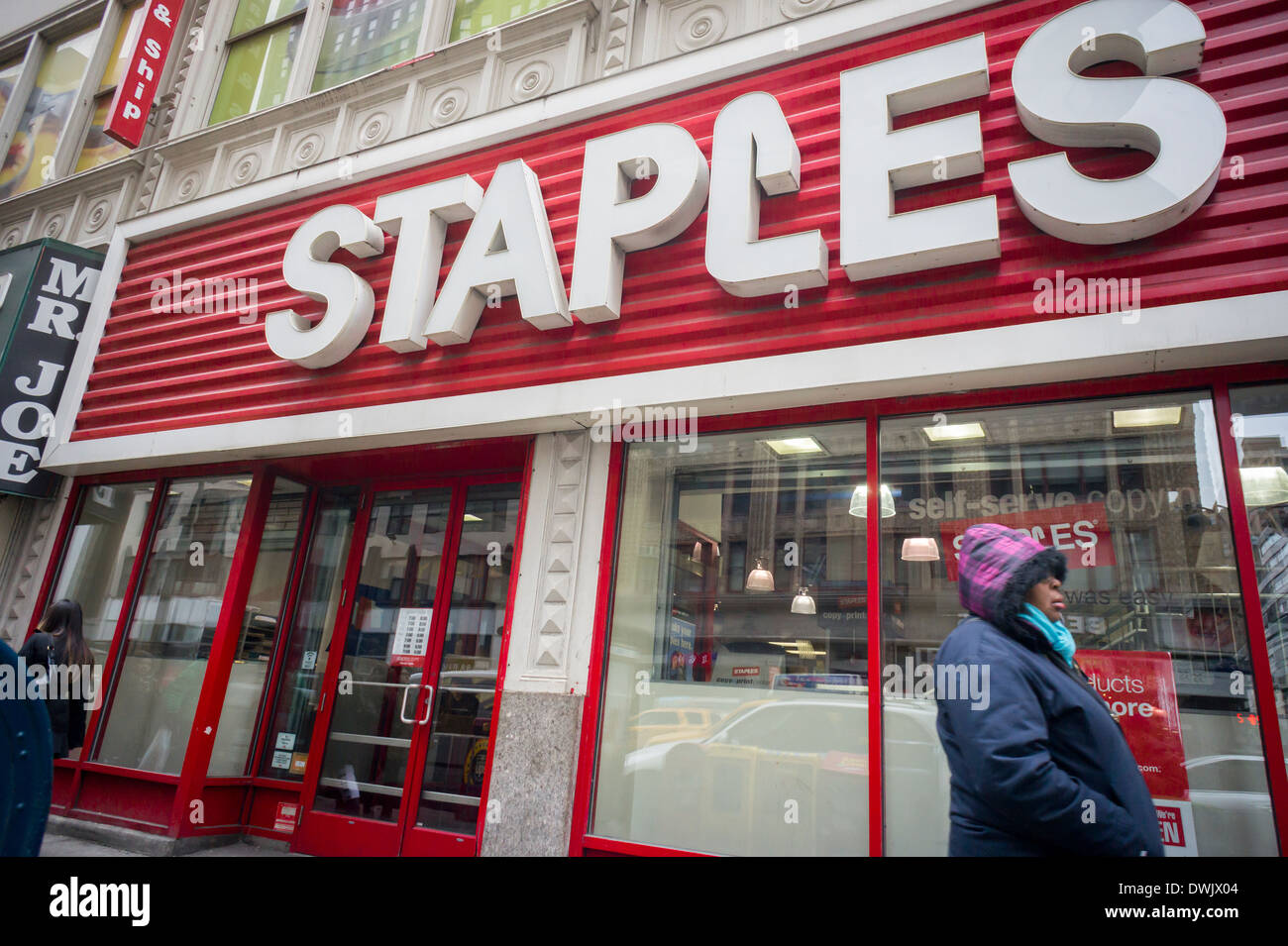 A Staples office supply store in the Fashion District in New York Stock