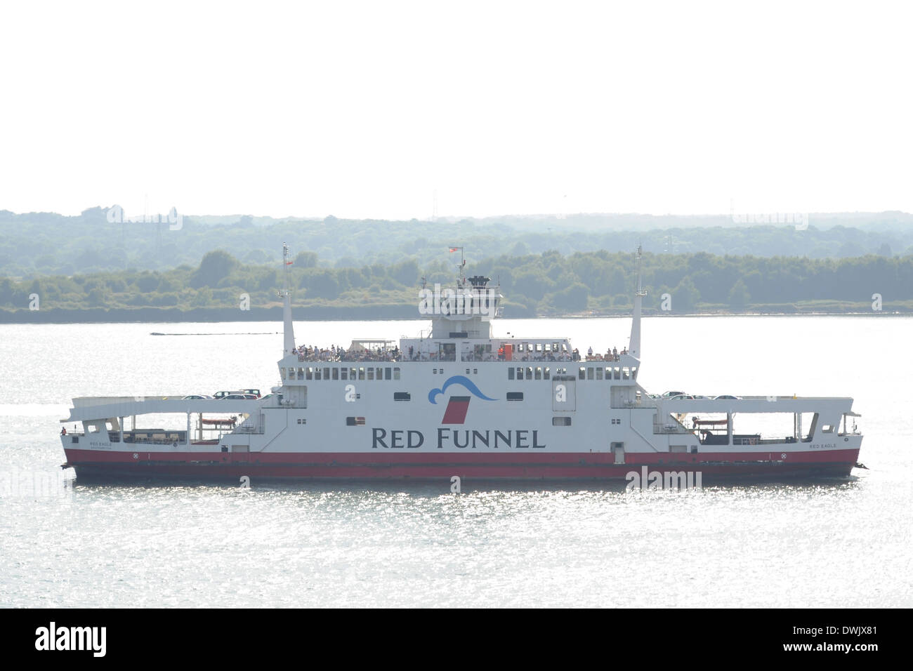 A red funnel ship. Stock Photo