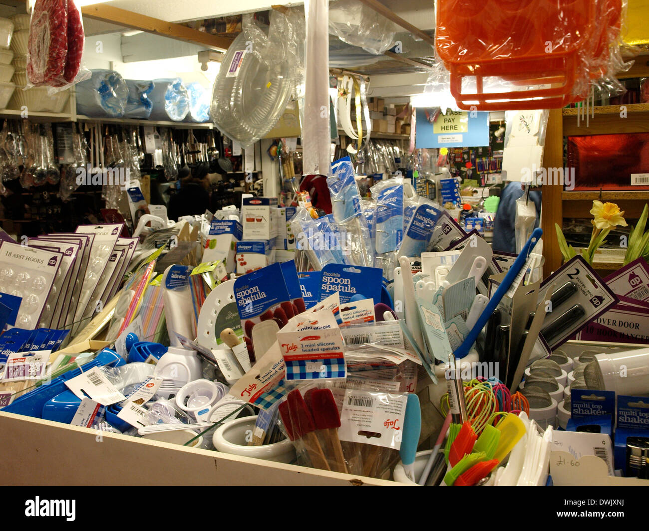 Homewares for sale in the Pannier Market, Truro, Cornwall, UK Stock Photo