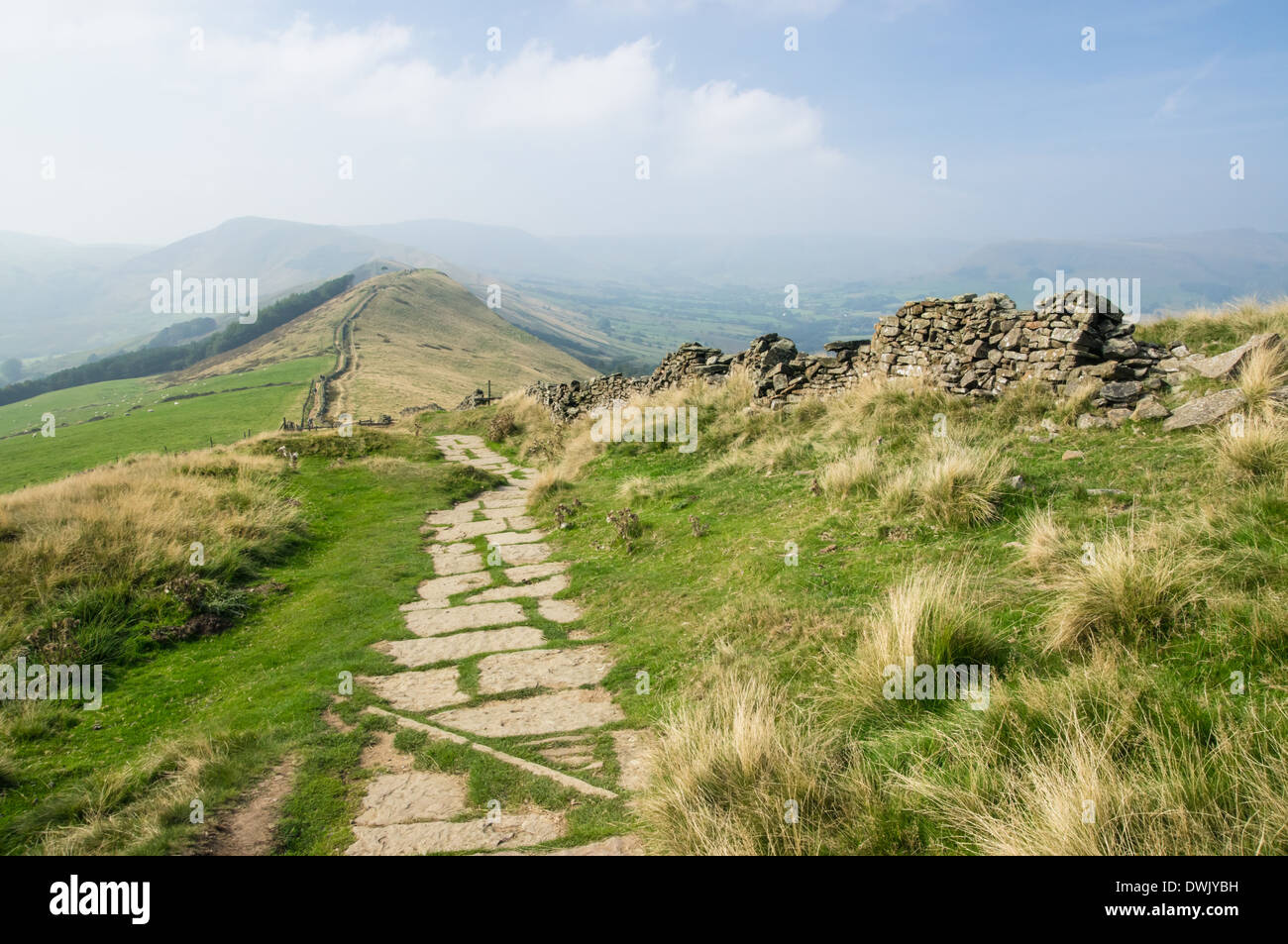 The Great Ridge footpath in Peak District National Park Derbyshire England United Kingdom UK Stock Photo