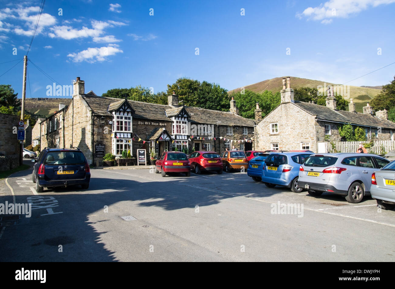 The Old Nags Head pub in Edale in Peak District National Park Derbyshire England United Kingdom UK Stock Photo