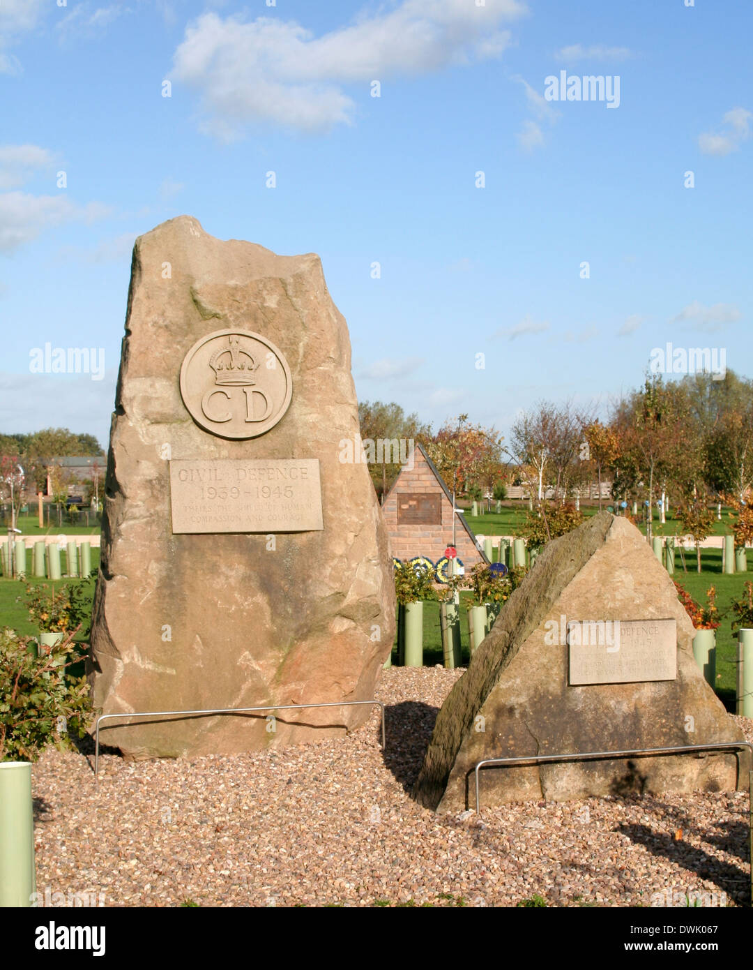 Civil Defence memorial National Memorial Arboretum Alrewas Staffordshire England UK Stock Photo