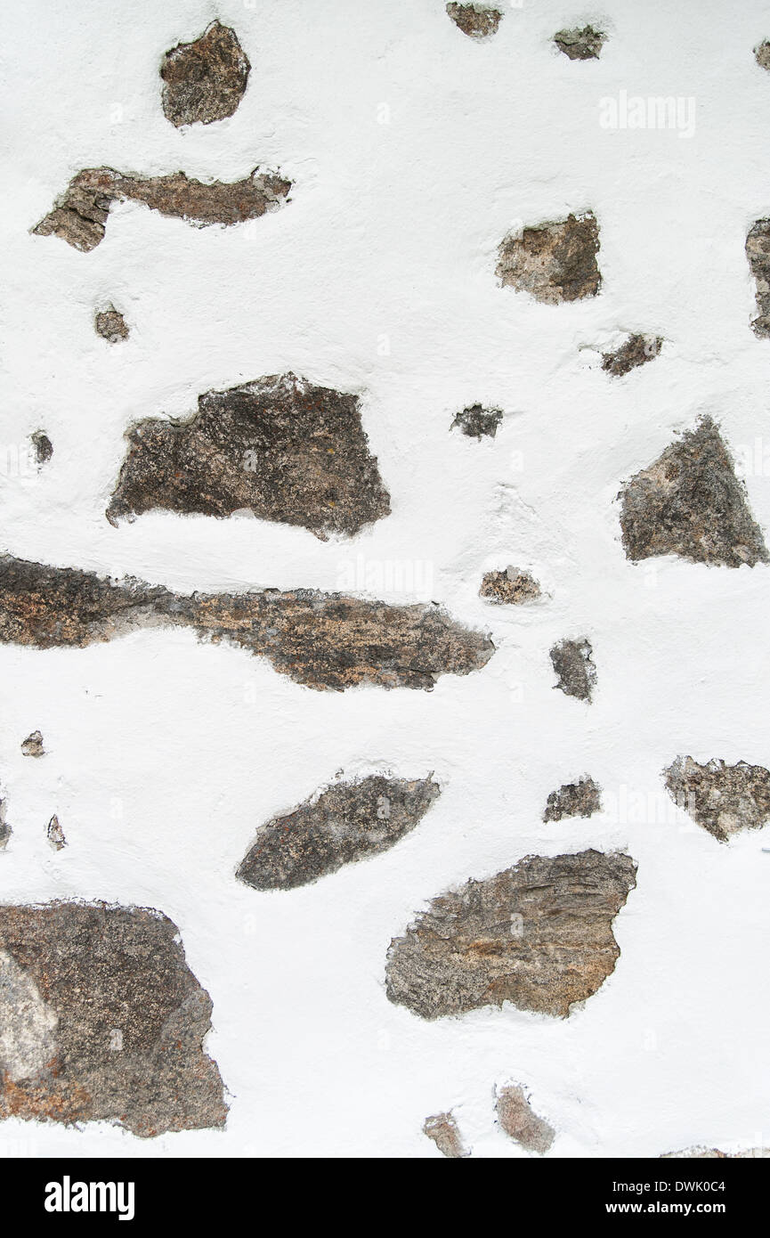 Half plastered white wall Stock Photo