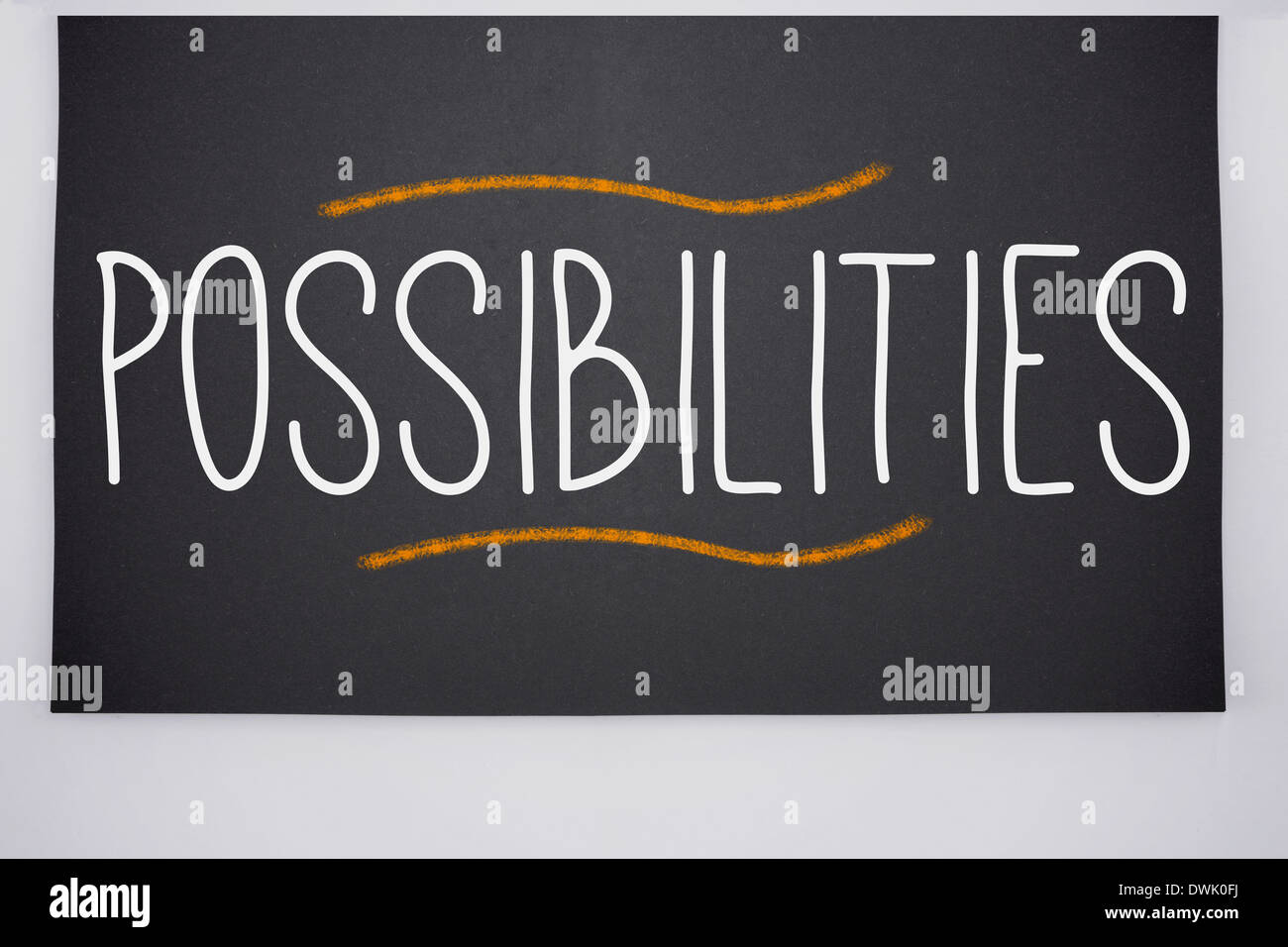 Possibilities written on big blackboard Stock Photo