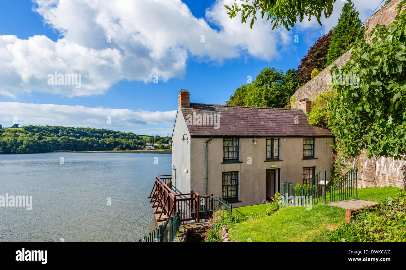 The Boathouse, the poet Dylan Thomas's home in Laugharne, Carmarthenshire, Wales, UK Stock Photo