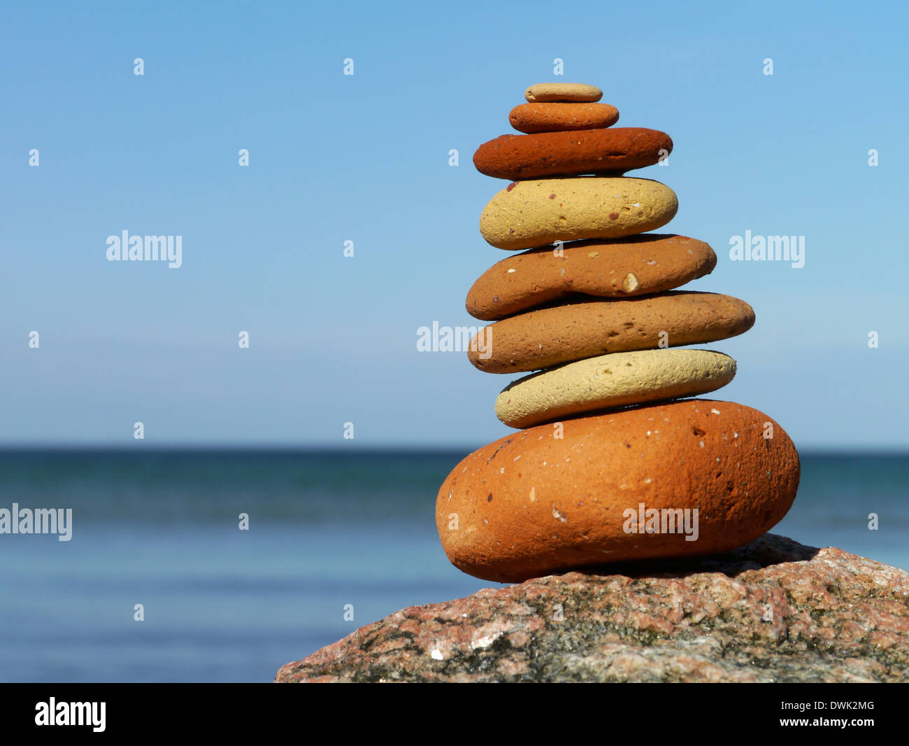 pile of stones at the beach, denmark Stock Photo