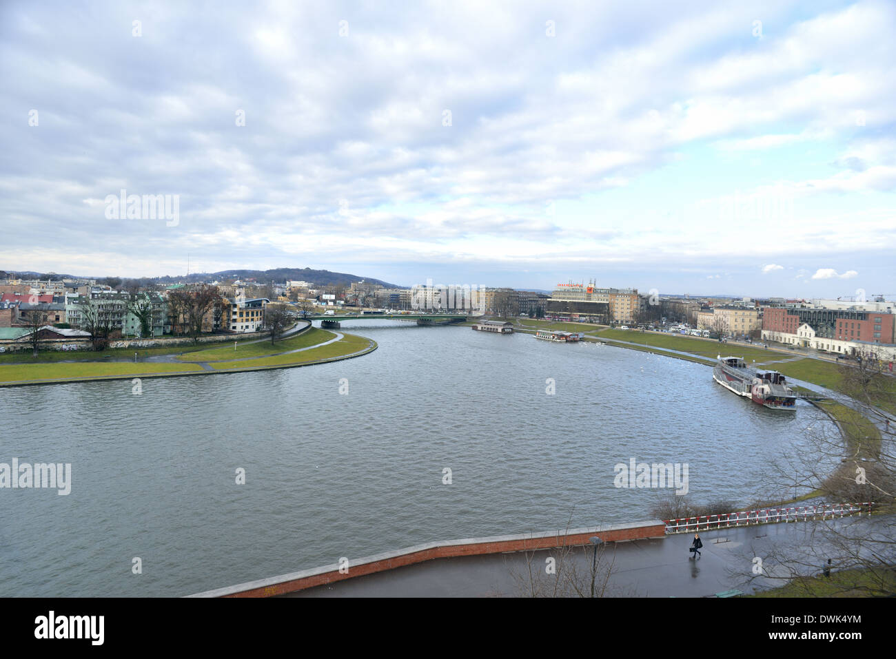 view of Vistula River from the royal castle. Stock Photo