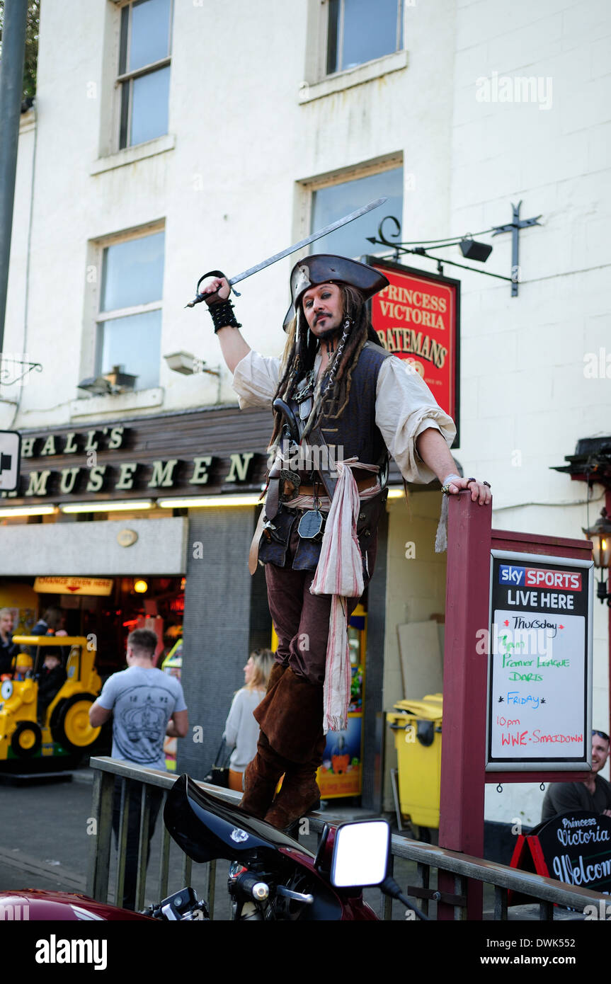 Man Dressed In Pirate Costume ,Matlock Bath,Derbyshire,UK. Stock Photo