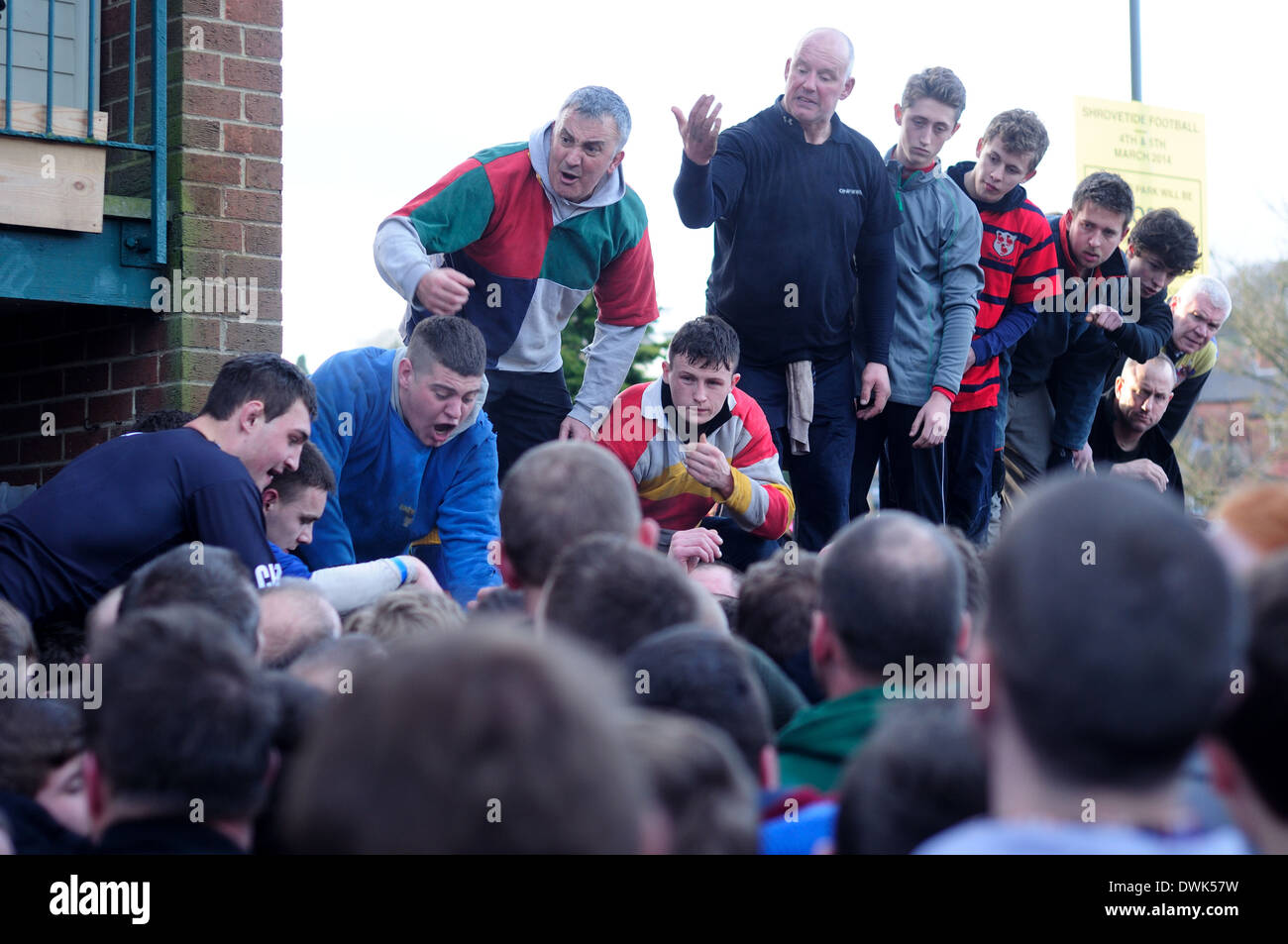 The Royal Shrovetide Football Match ,Ashbourne ,Derbyshire,UK.2014. Stock Photo