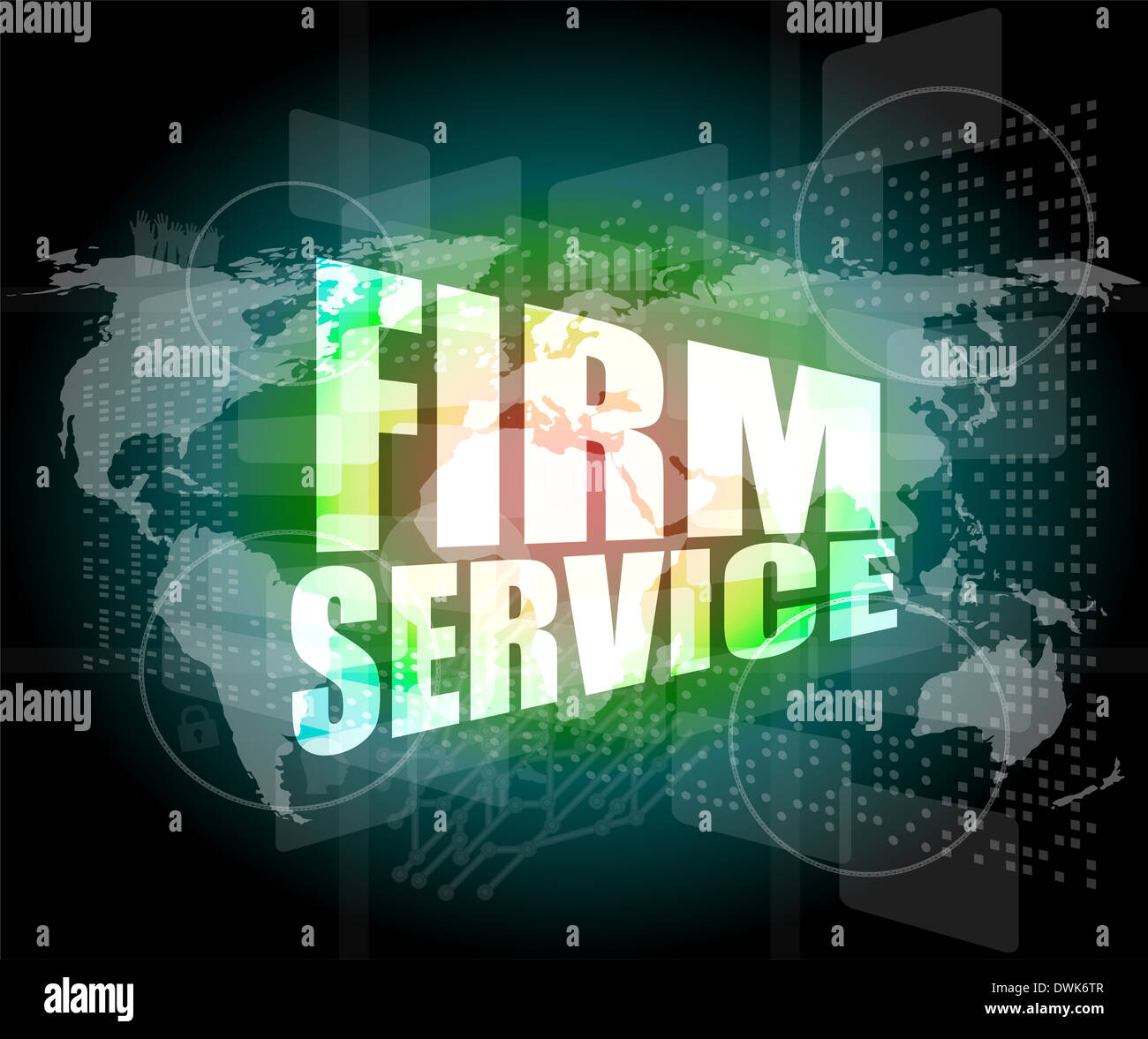 firm service words on digital touch screen interface Stock Photo