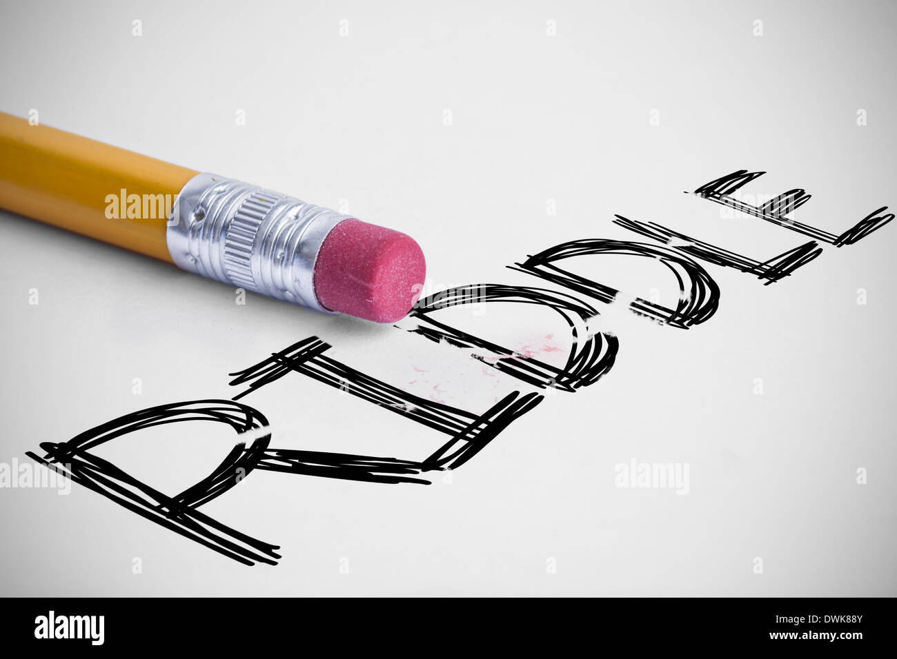 Riddle against pencil with an eraser Stock Photo Alamy