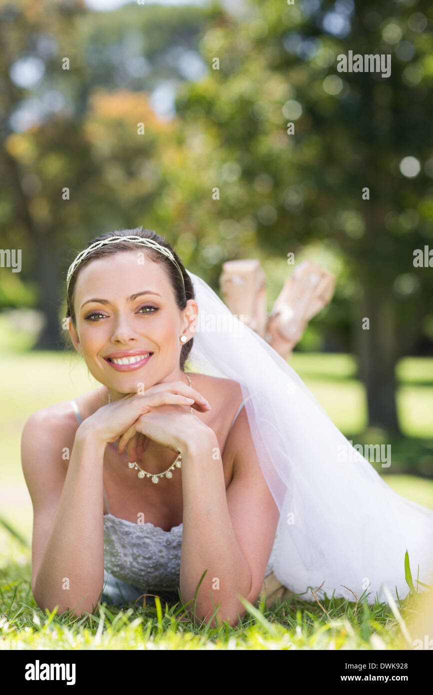 Beautiful bride posing outdoors hi-res stock photography and images - Alamy