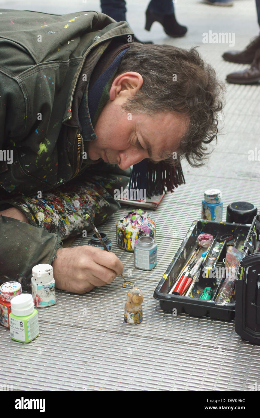 Chewing gum artist.  London Stock Photo