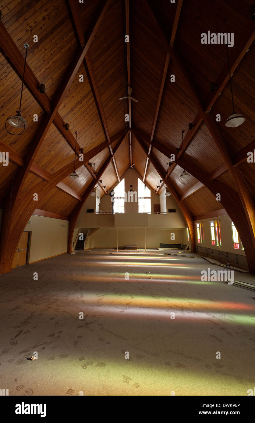An empty Nave in an abandoned church. Harvest Bible Chapel, Oakville, Ontario, Canada. Stock Photo