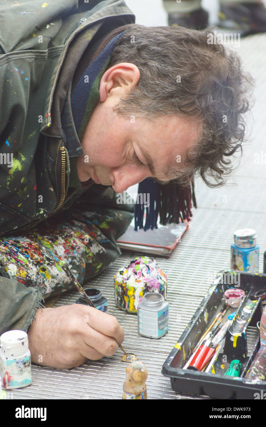 Chewing gum artist.  London Stock Photo