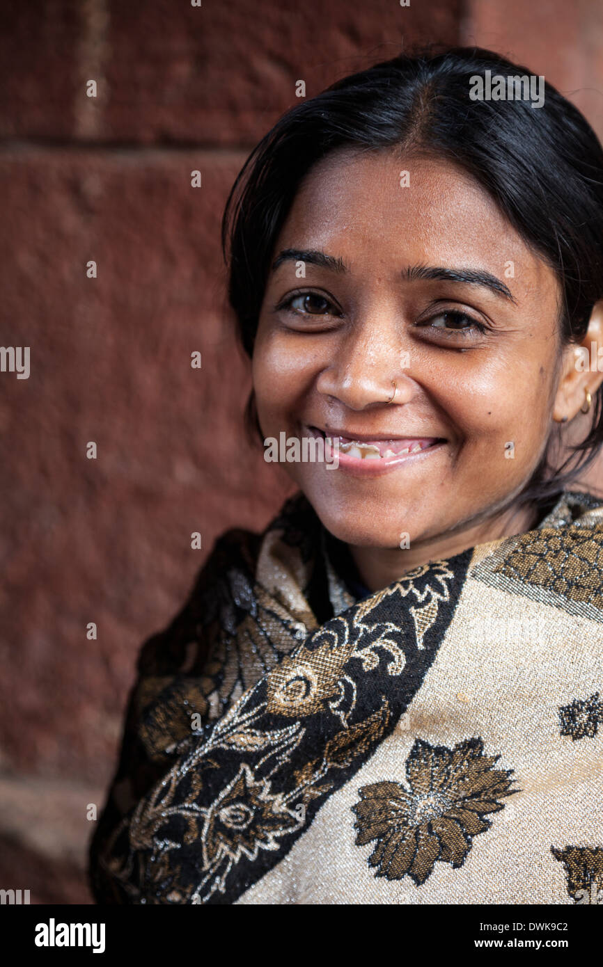 Agra, India. Young Woman from Agra. Stock Photo