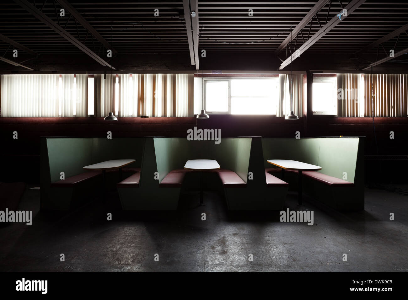 The cafeteria in an abandoned church in Oakville, Ontario, Canada. Stock Photo