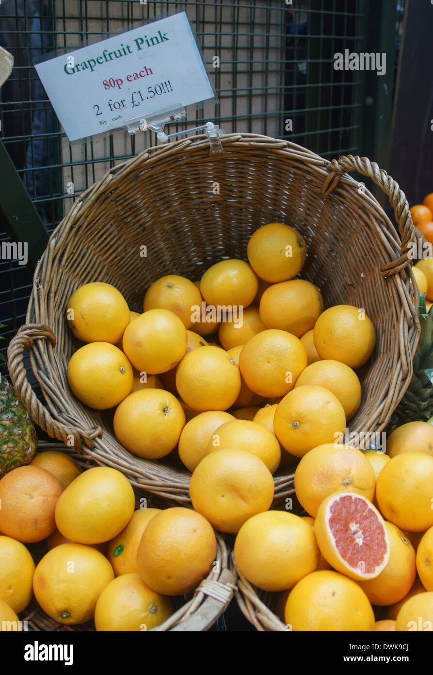 grapefruit for sale at market  London Stock Photo