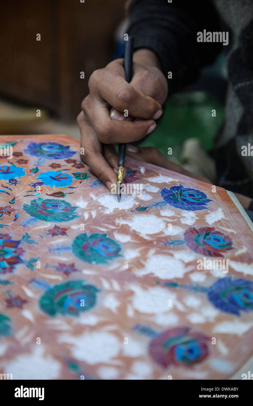 Stone inlay table top hi-res stock photography and images