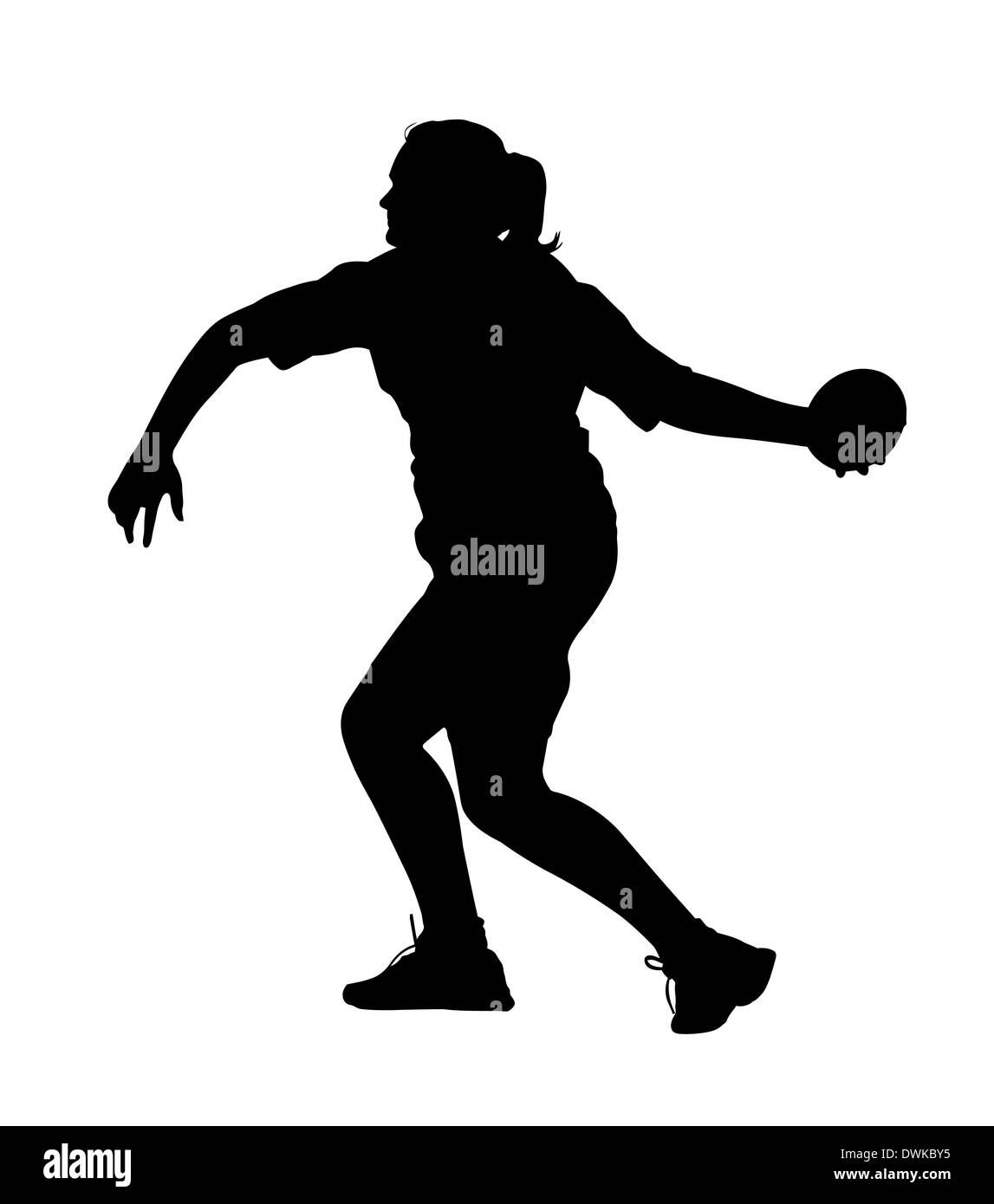 Girl with discus Black and White Stock Photos & Images Alamy