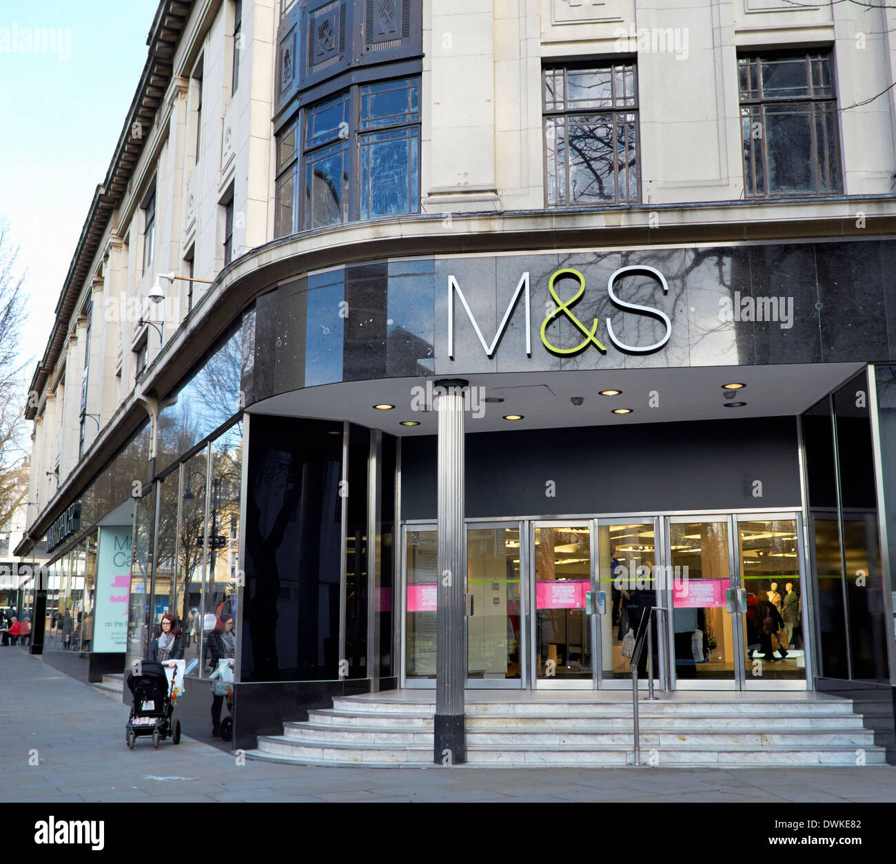 Marks and Spencer high street retailer shop front Stock Photo Alamy