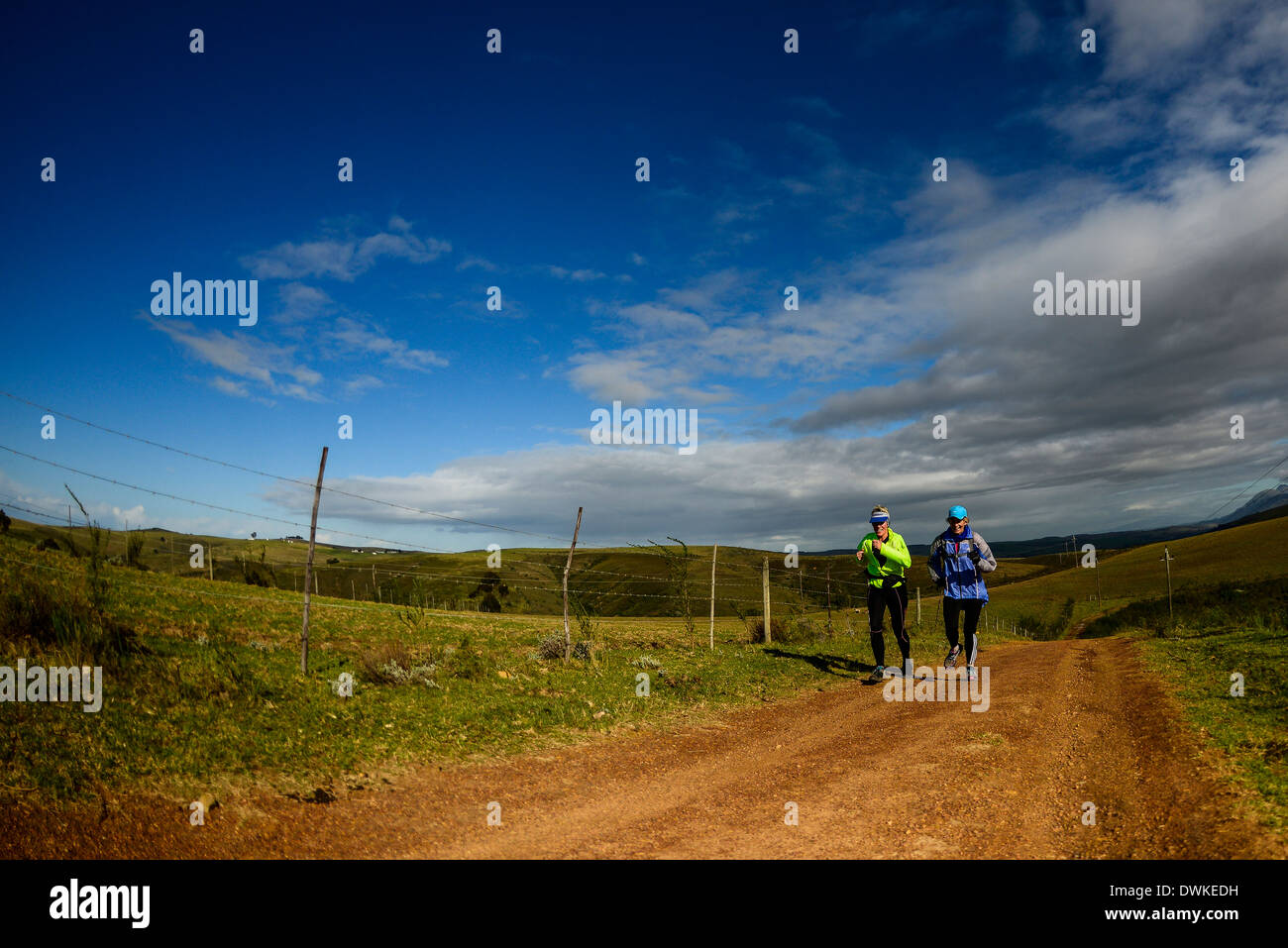 Trail runners compete in an offroad stage race, part of the Quantum