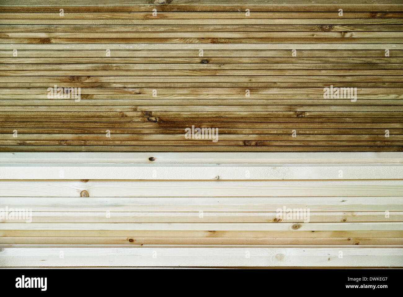 Closeup of Stacked woods, Building materials. Stock Photo